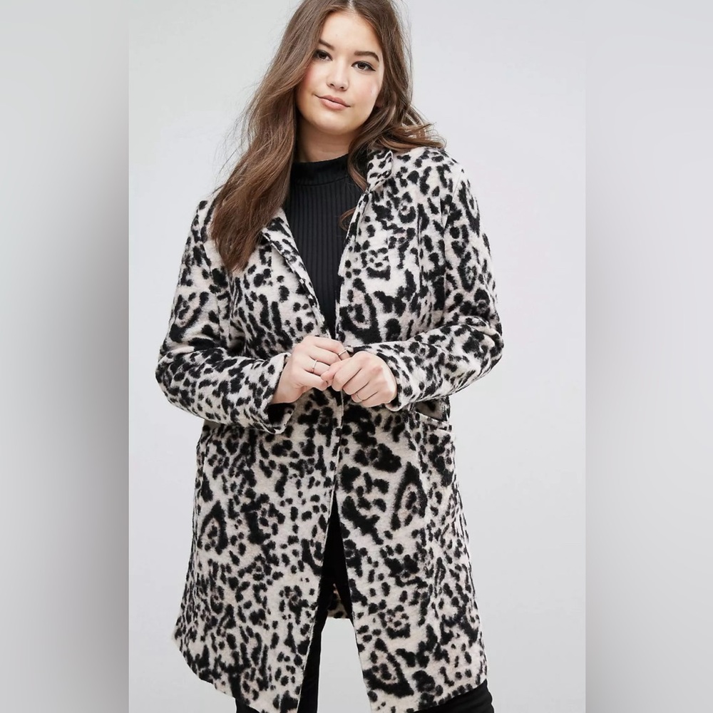 Elvi Leopard Print Wool Coat size 18